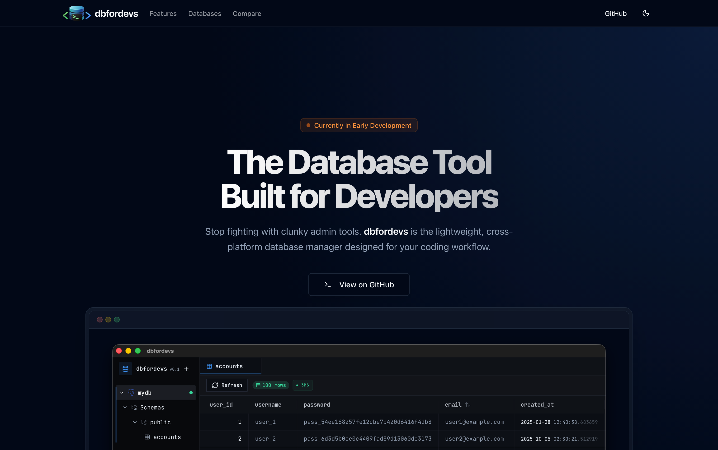 DbForDevs Dark Theme